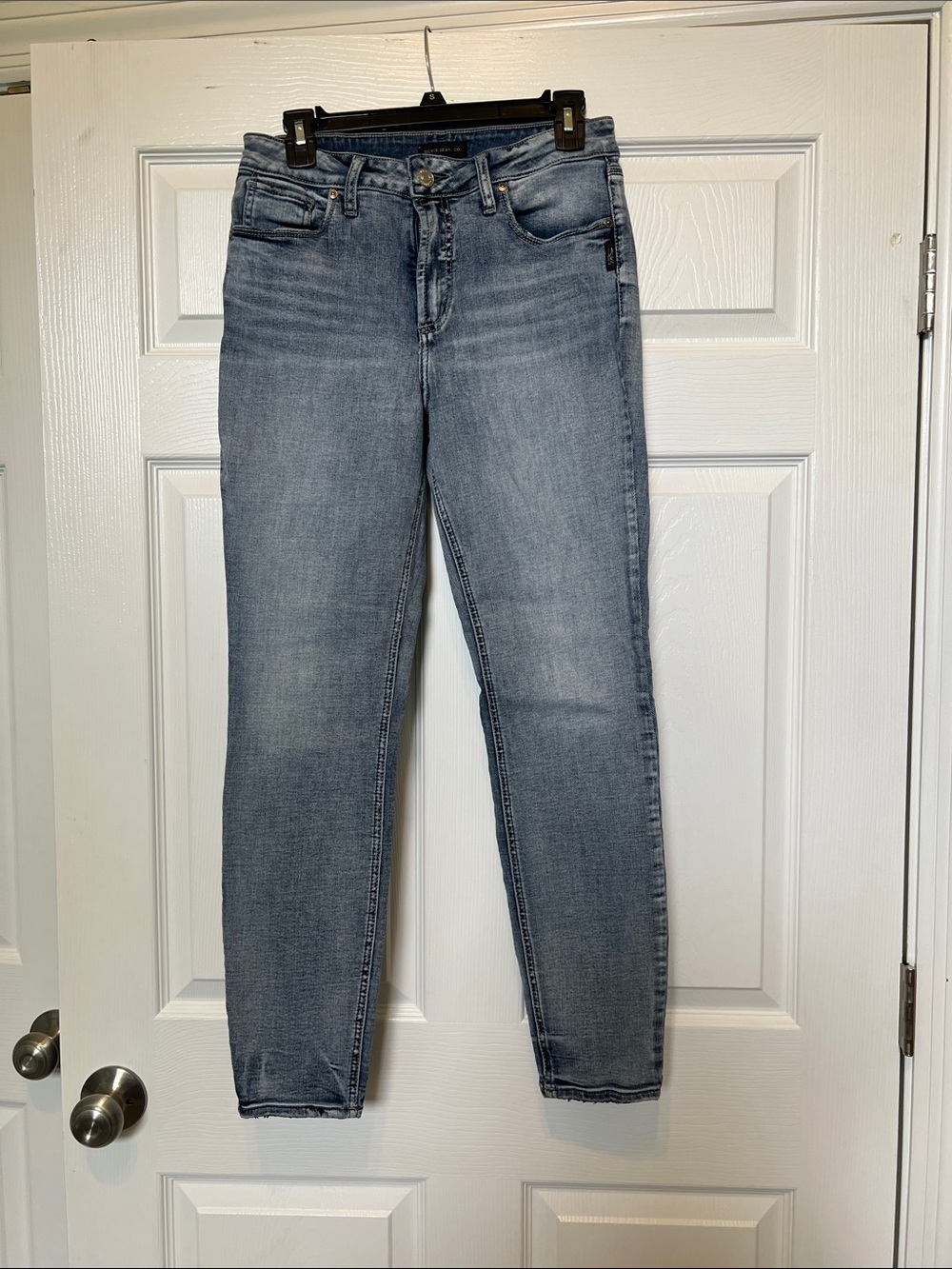Silver Jeans High Waist Light Blue Skinny Stretch Jeans